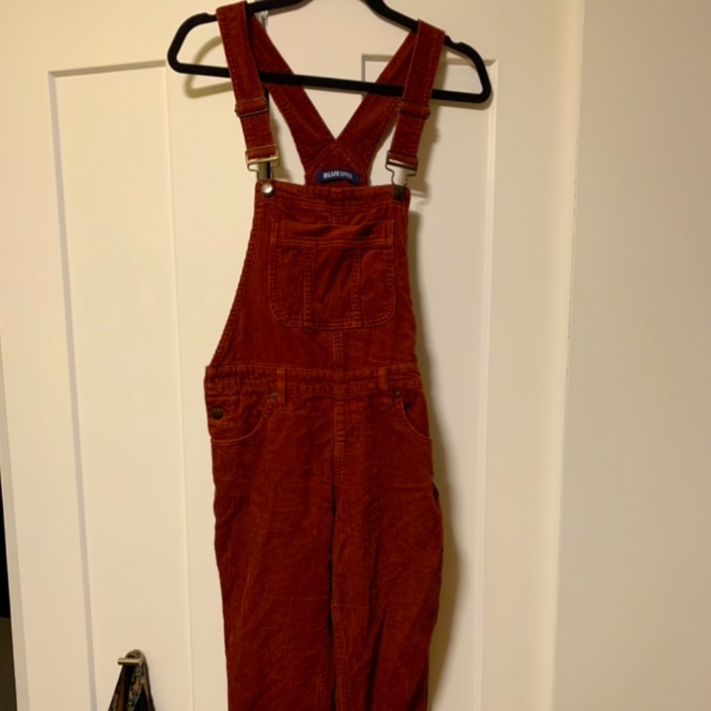 Burnt orange Courdoroy overalls size 2 (skinny)